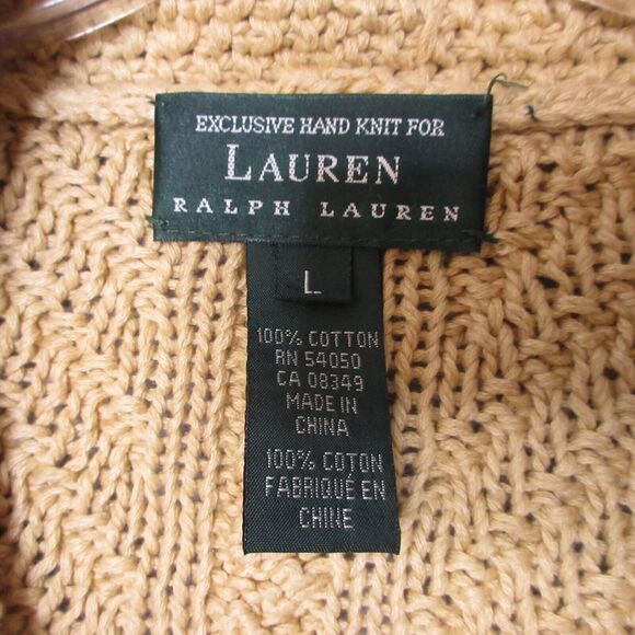 Lauren Ralph Lauren Yellow Cable Knit Cardigan - Picture 5 of 12